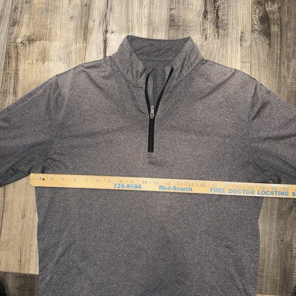 TESLA Mens 1/4 Zip Pullover Long Sleeve Shirt Athletic Quarter Zip L Shirt Gray - Picture 4 of 5